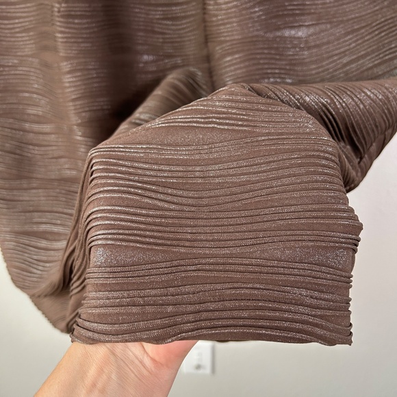 IC by Connie K plus size 3X sheath midi dress brown metallic textured sleeveless - Picture 5 of 12